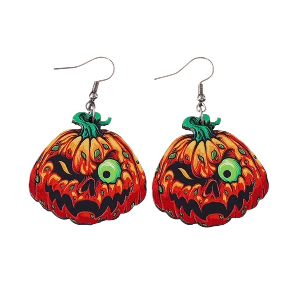 Scary Jack O Lantern Earrings